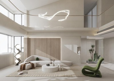 现代别墅客厅3D模型下载